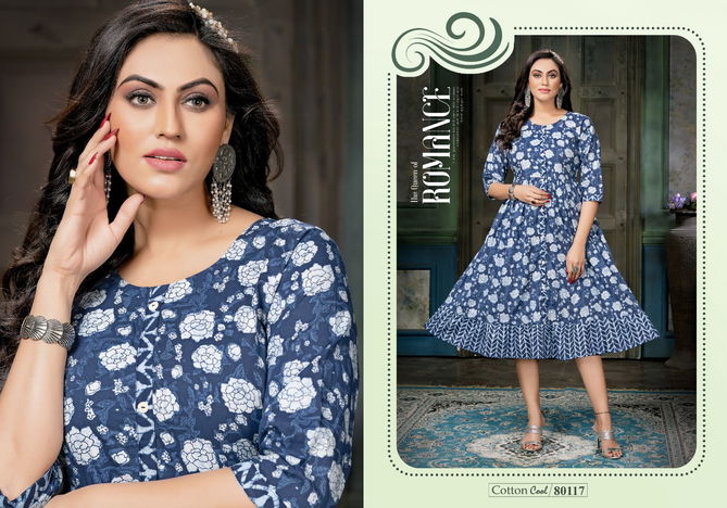 Cotton Cool By Mayra 80117-80122 Anarkali Kurtis Catalog